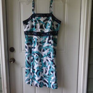 Merona women's sun dress size 16, fit & flair mini, shoulder straps, side zip